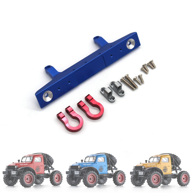 Bộ Cản Trước Bằng Kim Loại Màu Xanh Dương Kèm Móc Kéo Cho Xe Hơi Điều Khiển Từ Xa FMS FCX24 1 / 24