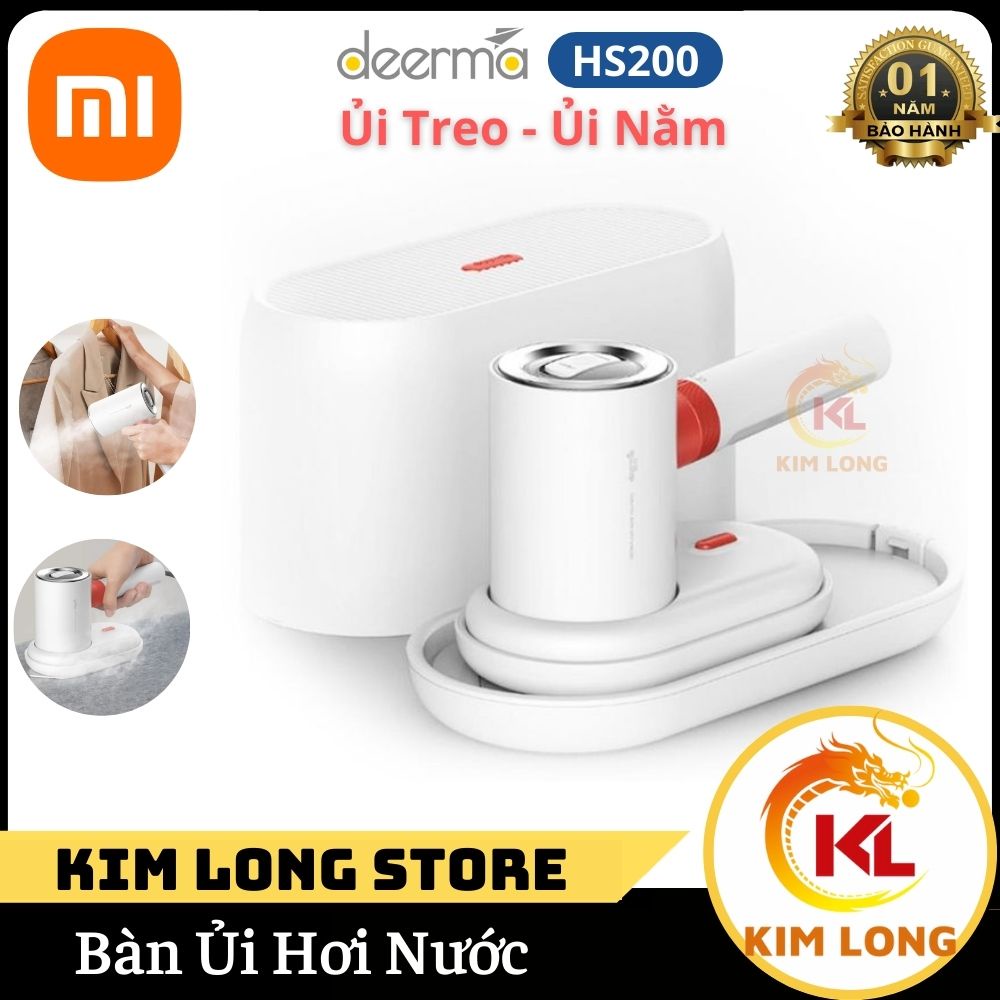 Máy ủi hơi nước cầm tay 2 in 1 Deerma DEM HS200 - bàn là hơi nước mini chính hãng - bảo hành 12 tháng