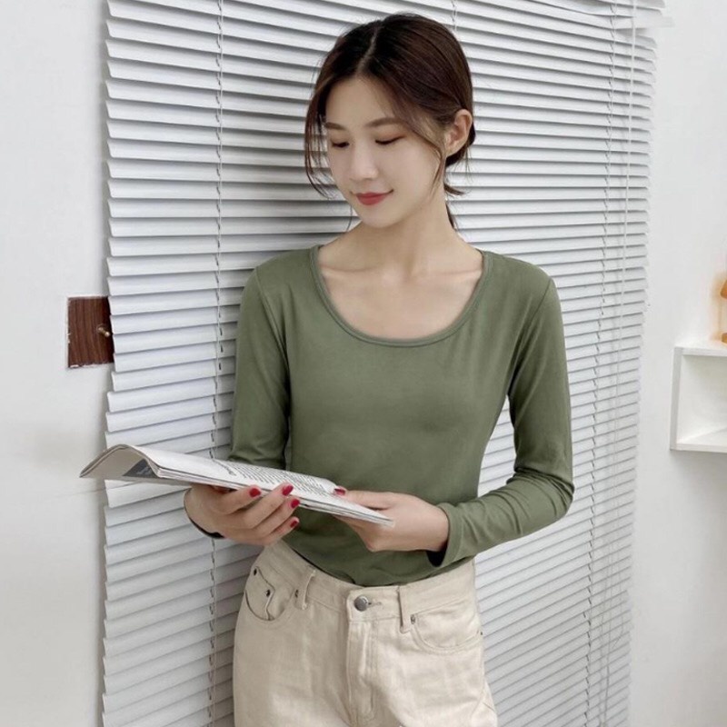 Áo giữ nhiệt cổ tròn nhiều màu cho nữ