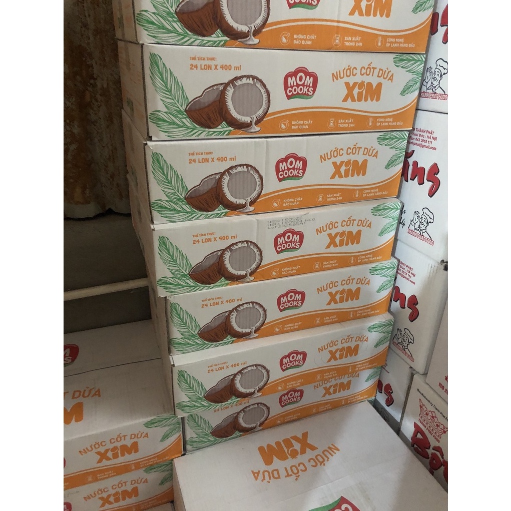 Nước Cốt Dừa Tươi Mom Cooks Thùng 24Lon 400Ml - Chick Garden