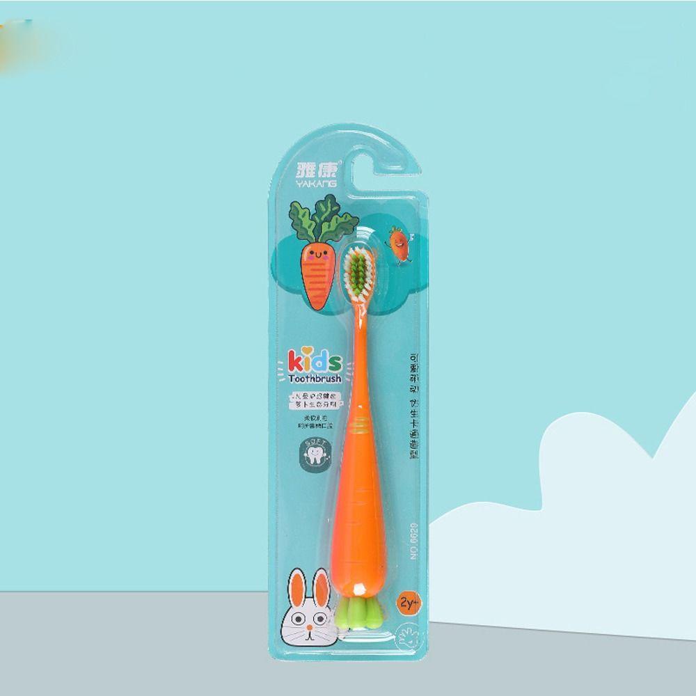 Bàn Chải Đánh Răng Lông Mềm Hình Củ Cà Rốt Đáng Yêu Cho Bé 2-12 Tuổi