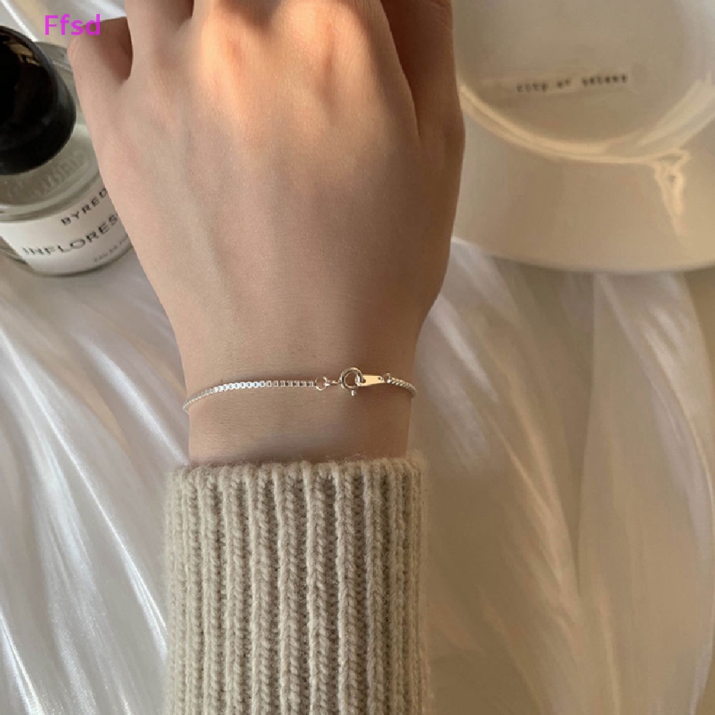 {Ffsd} Vòng Tay Bạc 925 Trang Sức Thời Trang Đẹp Mắt Đa Năng Đơn Giản Cá Tính