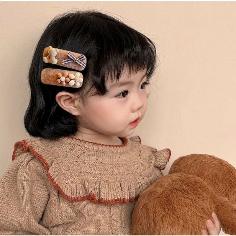 Kẹp tóc nhồi bông hoạt hình phong cách Hàn Quốc