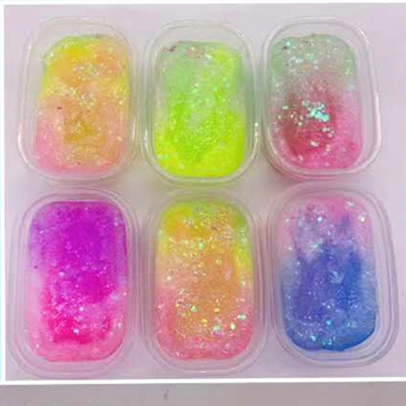 Slime mây cầu vồng galaxy hũ to 300ML kim tuyến giấy Đồ chơi slam chất nhầy ma thuật squishy