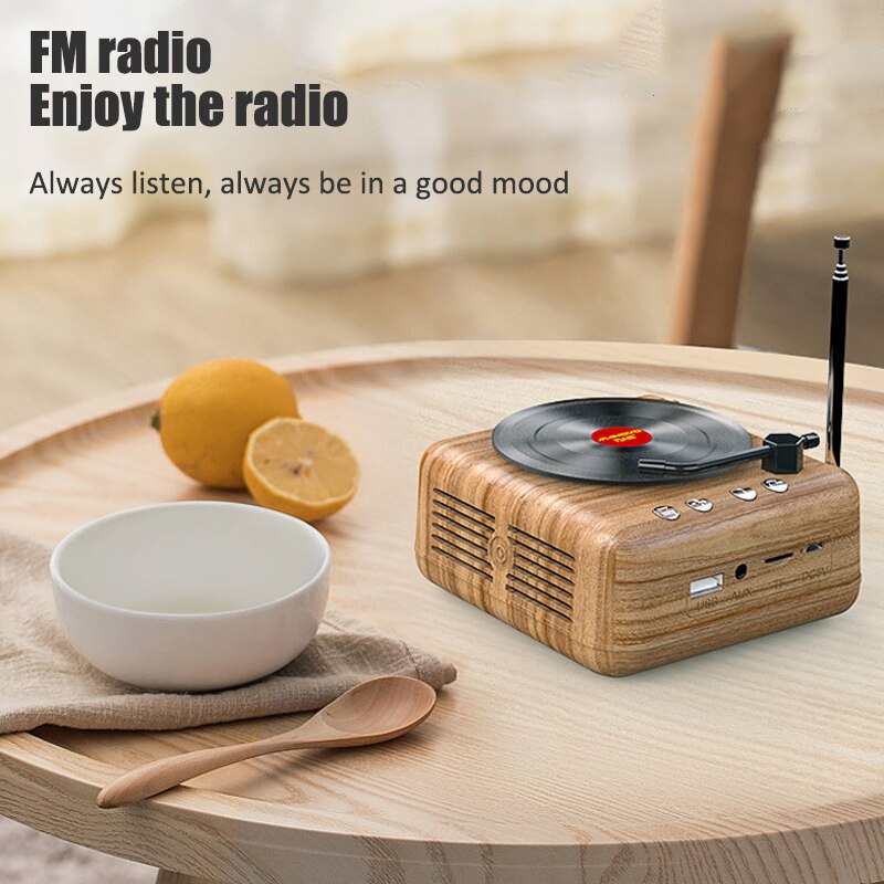 Loa Di Động Máy Thu Âm Vinyl Nguyên Tử Đài Phát Thanh Retro Mini Loa Bluetooth Không Dây Máy Hát Cổ Điển Sáng Tạo.