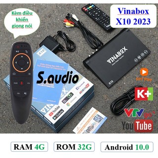 TV Box Android Vinabox X10 4G/32G Voice / Xem Truyền Hình Miễn Phí hơn 200 kênh | Hàng Chính Hãng