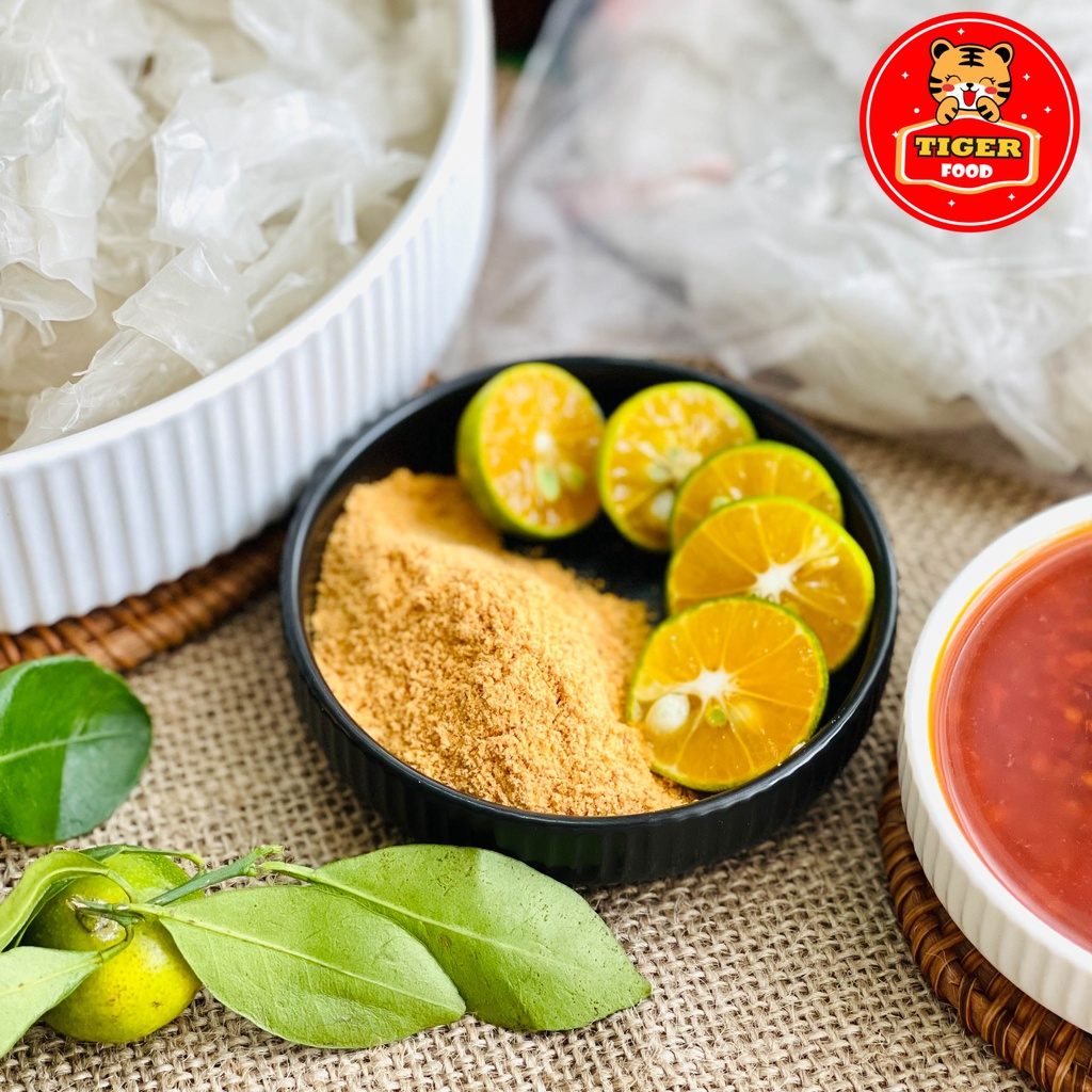 Bánh tráng phơi sương rìa + Sa tế + Muối nhuyễn TIGER FOOD Siêu phẩm bánh tráng muối nhuyễn sate tắc Ngon TÊ TÁI