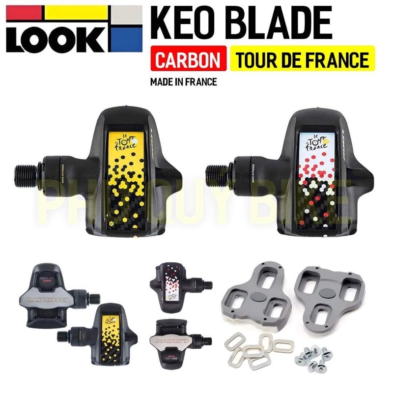 LOOK Pedals KEO BLADE CARBON Phiên Bản Tour de France Kèm Can Cá