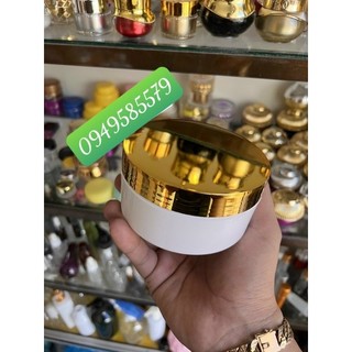 HỦ KEM BODY 200G THÂN TRẮNG NẮP XI VÀNG