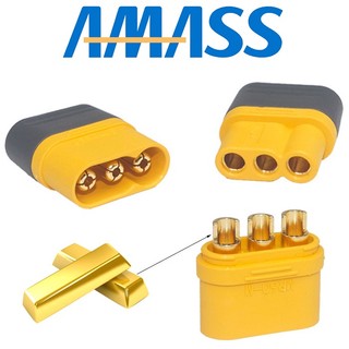 Jack cắm MR60 ba chấu Hàng chuẩn Amass có nắp chụp bảo vệ kết nối Motor | PDB | ESC ba chân tiếp xúc