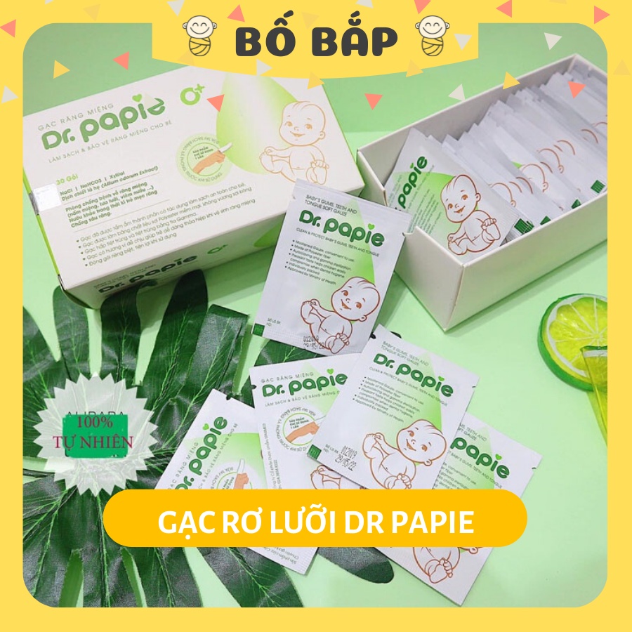 Gạc Rơ Lưỡi Dr Papie Vệ Sinh Răng Miệng Cho Bé 30 Gói