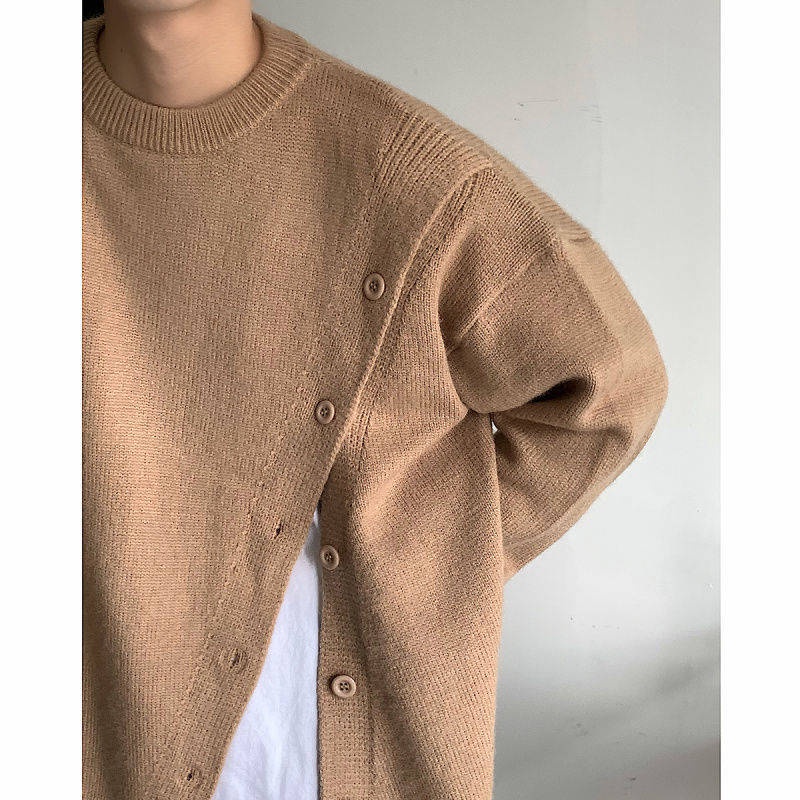 Chất lượng cao Xu h ng m 'a' o len gile nam Áo Sweater Xẻ Tà Phong Cách Hàn Quốc Chất Lượng Cao Cho nam Giới