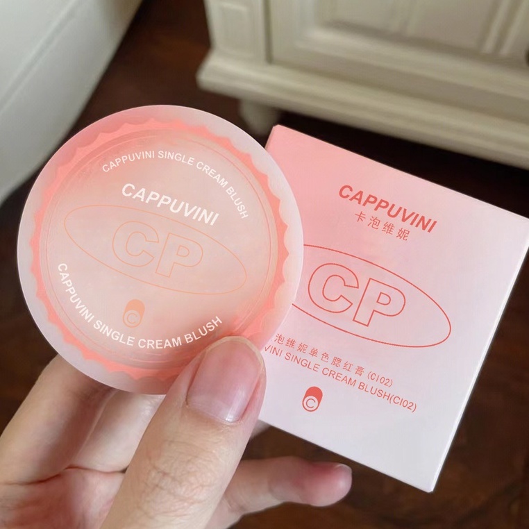 Phấn má mềm mịn CAPPUVINI 3 màu tùy chọn kiềm dầu kháng nước lâu trôi gắn gương