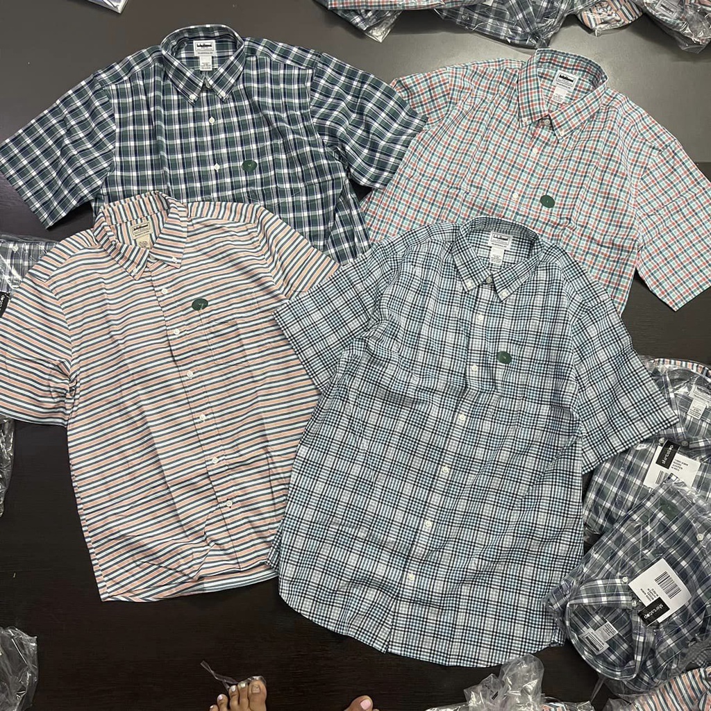 Áo somi nam big size xuất dư xịn L.L.B.e.a.n thanh niên và trung niên big size9 từ 80 kí trở lên)