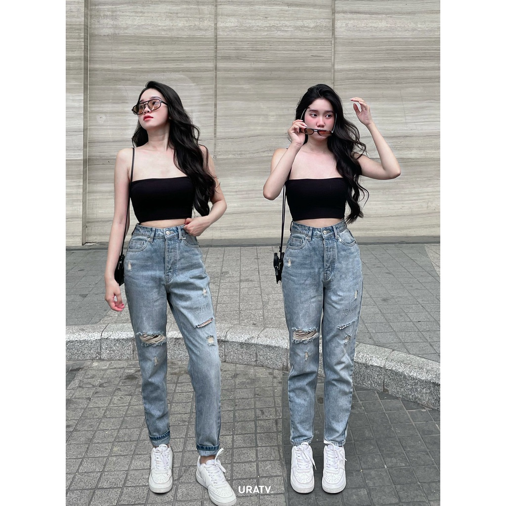 [CÓ SẴN - ẢNH THẬT] Momjeans rách Uratv