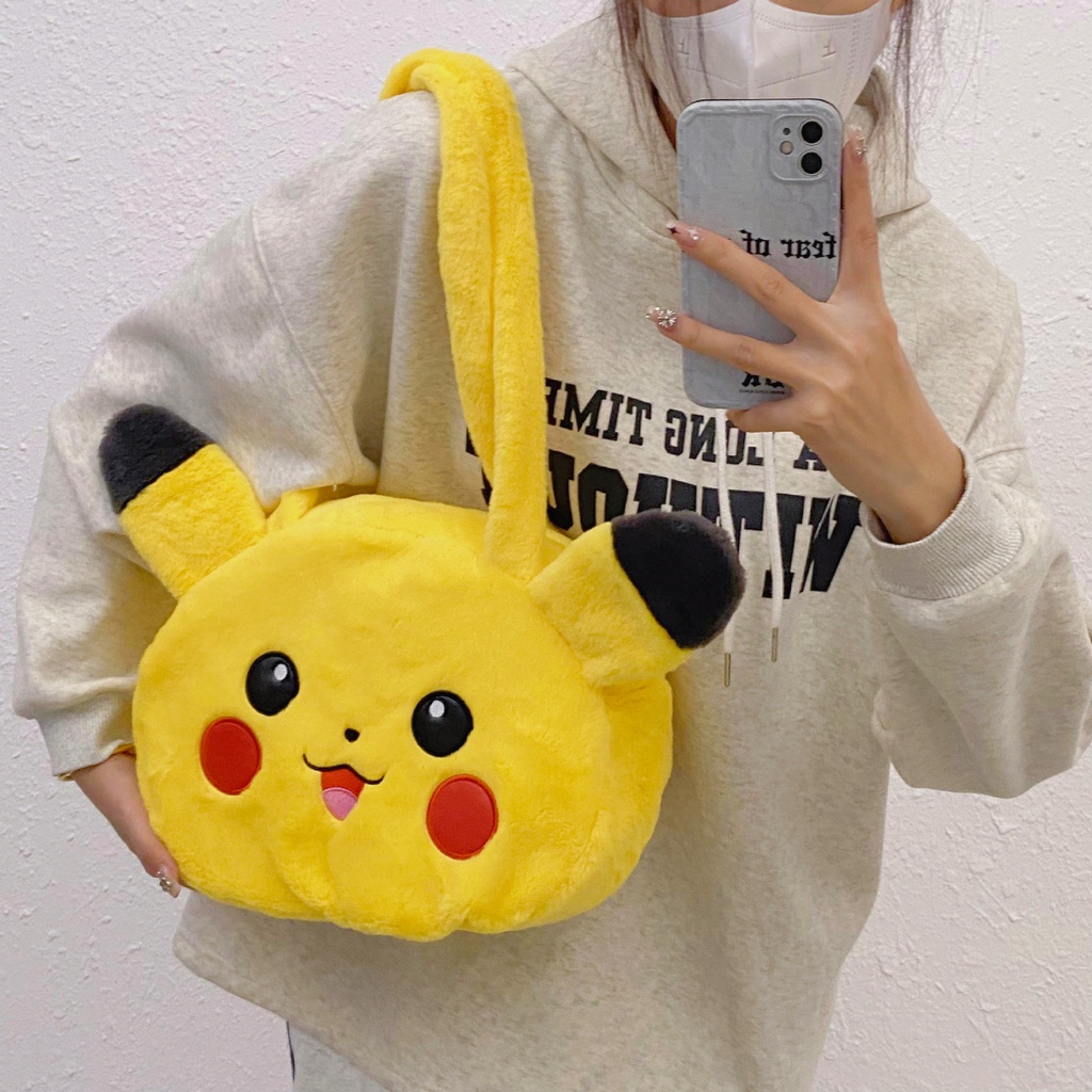 Lotso Túi Xách Đeo Vai Kích Cỡ Lớn Hoạ Tiết Hoạt Hình pikachu / stitch / Gấu doraemon Dễ Thương Xinh Xắn 1