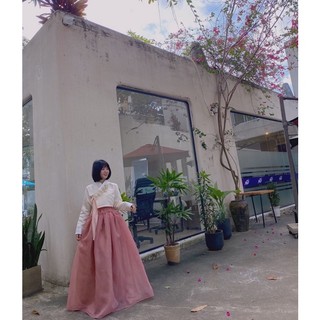 Hanbok cách tân tone hồng đất