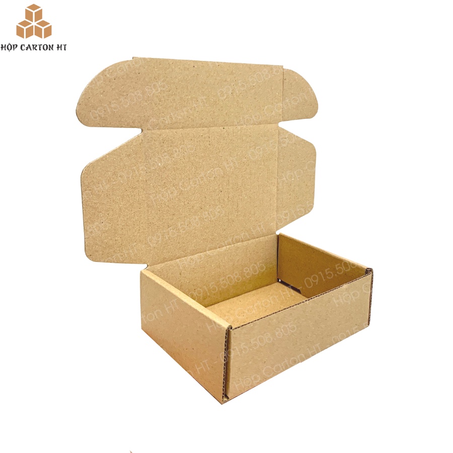 Combo 100 12x8x4 Hộp Carton Nắp Gài Thùng Giấy Nắp Cài Đóng Hàng Mỹ Phẩm, Phụ Kiện Quà Tặng Handmade - Hộp Carton HT