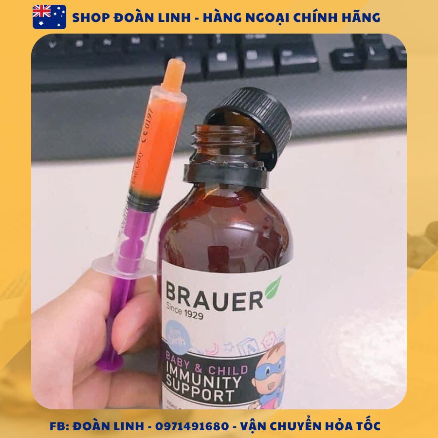 Tăng đề kháng Brauer Immunity Support , Hàng úc đi air, Siro BRAUER Baby & Child Immunity Support, Date 2024