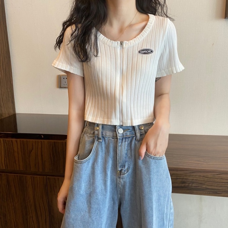 NRVP Áo Thun Nữ Ngắn Tay Gợi Cảm Thời Trang Mùa Hè Hàn Quốc 2023