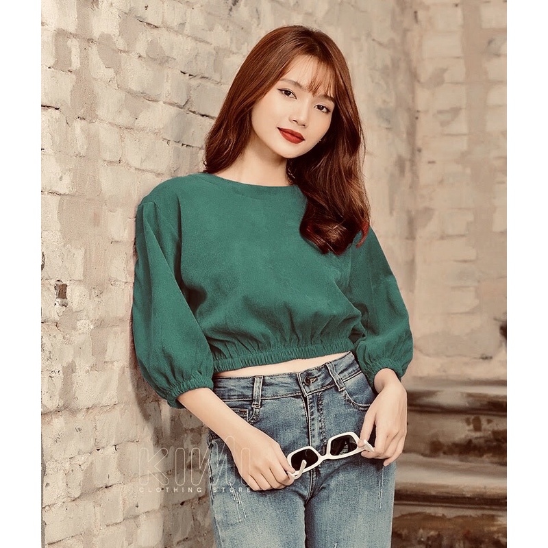 Áo Ticke Tay Lỡ Bo Eo - BLA22114