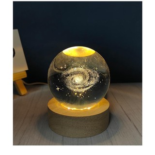 Đèn Ngủ 3D Quả Cầu Pha Lê Phát Sáng