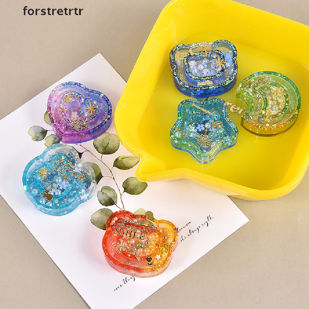 Khuôn silicone đổ epoxy hình ngôi sao năm cánh /mặt trăng trang trí DIY