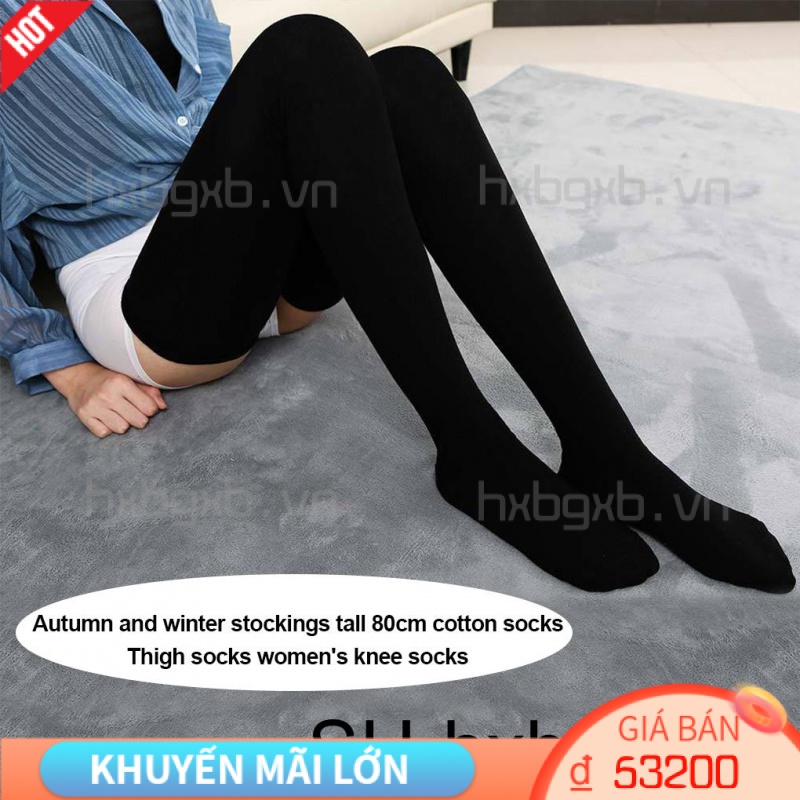 1 / 2 / 3 1 Đôi Tất Đùi Cao 80cm Co Dãn Chống Trượt