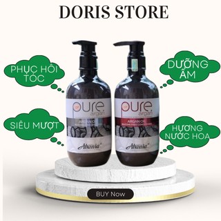 CẶP DẦU GỘI DẦU XẢ DƯỠNG ẨM PHỤC HỒI SIÊU MỀM MƯỢT PURE ARGAN ABANIA 500ML CHÍNH HÃNG