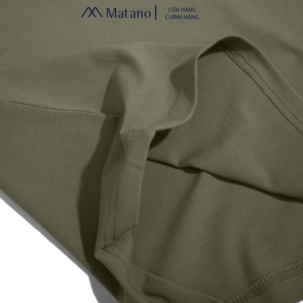 Áo thun polo nam MATANO PO042 cổ bẻ tay ngắn, vải cá sấu cotton thoáng mát, co giãn, phối màu kẻ sọc lịch lãm