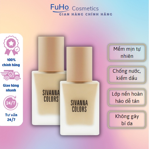 Kem nền Sivanna Colers Silky Matte coverage Foundation 30ml mềm mịn tự nhiên không gây bết dính Fuho Cosmetics