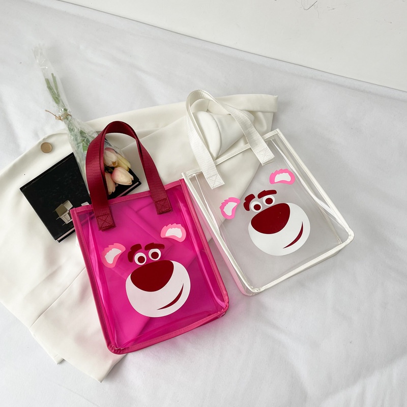 gấu dâu Lotso Túi Xách Đeo Vai Bằng PVC Trong Suốt Cỡ Lớn In Hoạt Hình Toy Story Lotso GY4
