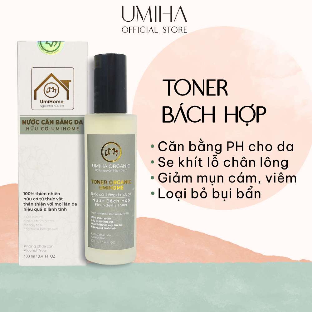 Nước Cân Bằng Da Chiết Xuất Cây Bách Hợp Hữu Cơ Umiha Nguyên Chất |50/100ml Giúp Cấp Ẩm Dưỡng Da Hiệu Quả