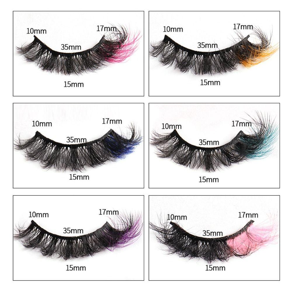 Bộ 5 Cặp Lông Mi Giả Xoăn Mềm Mại Màu Xanh Dương Hồng