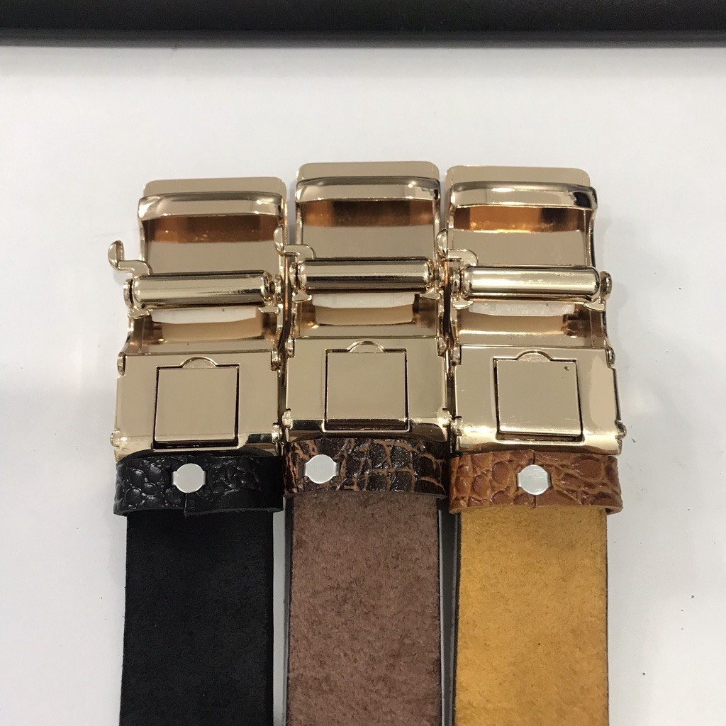 Thắt Lưng Dây Nịt Nam Da Bò Nguyên Tấm Dập Vân Cá Sấu Cao Cấp Thời Trang Khóa Tự Động JNM01