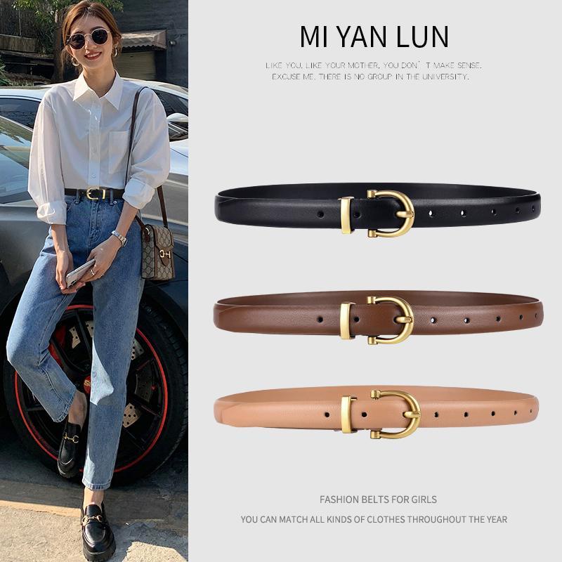 Thắt Lưng Da Bản Nhỏ Thiết Kế Đơn Giản Dễ Phối Đồ Thời Trang Mùa Hè Cho Nữ