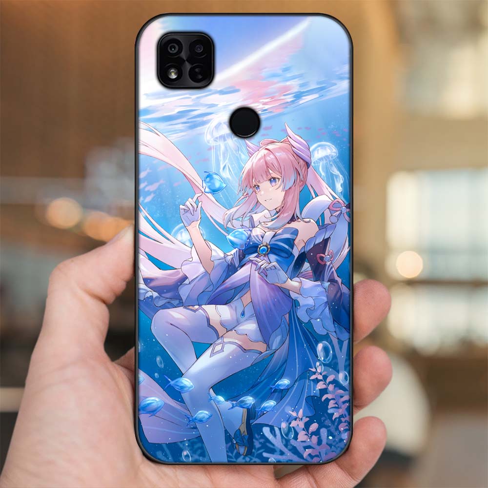 Ốp lưng Xiaomi Redmi 10A viền đen in hình Sangonomiya Kokomi Genshin Impact