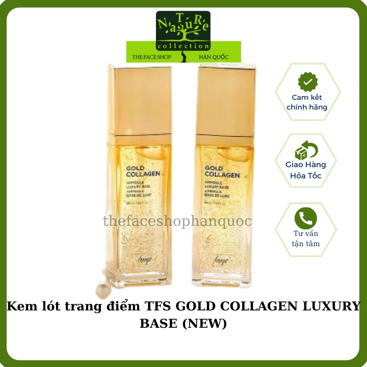 Kem lót trang điểm dưỡng da chống lão hóa nếp nhăn The Face Shop fmgt Gold Collagen Ampoule Luxury Base 40ml