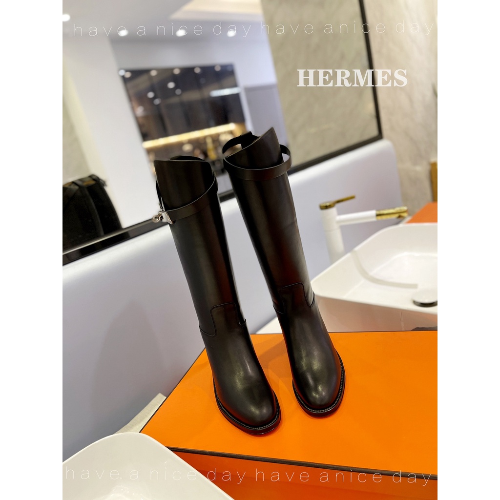 Boot thời trang da thật thương hiệu cao cấp Hermes HM phong cách cá tính, thời thượng