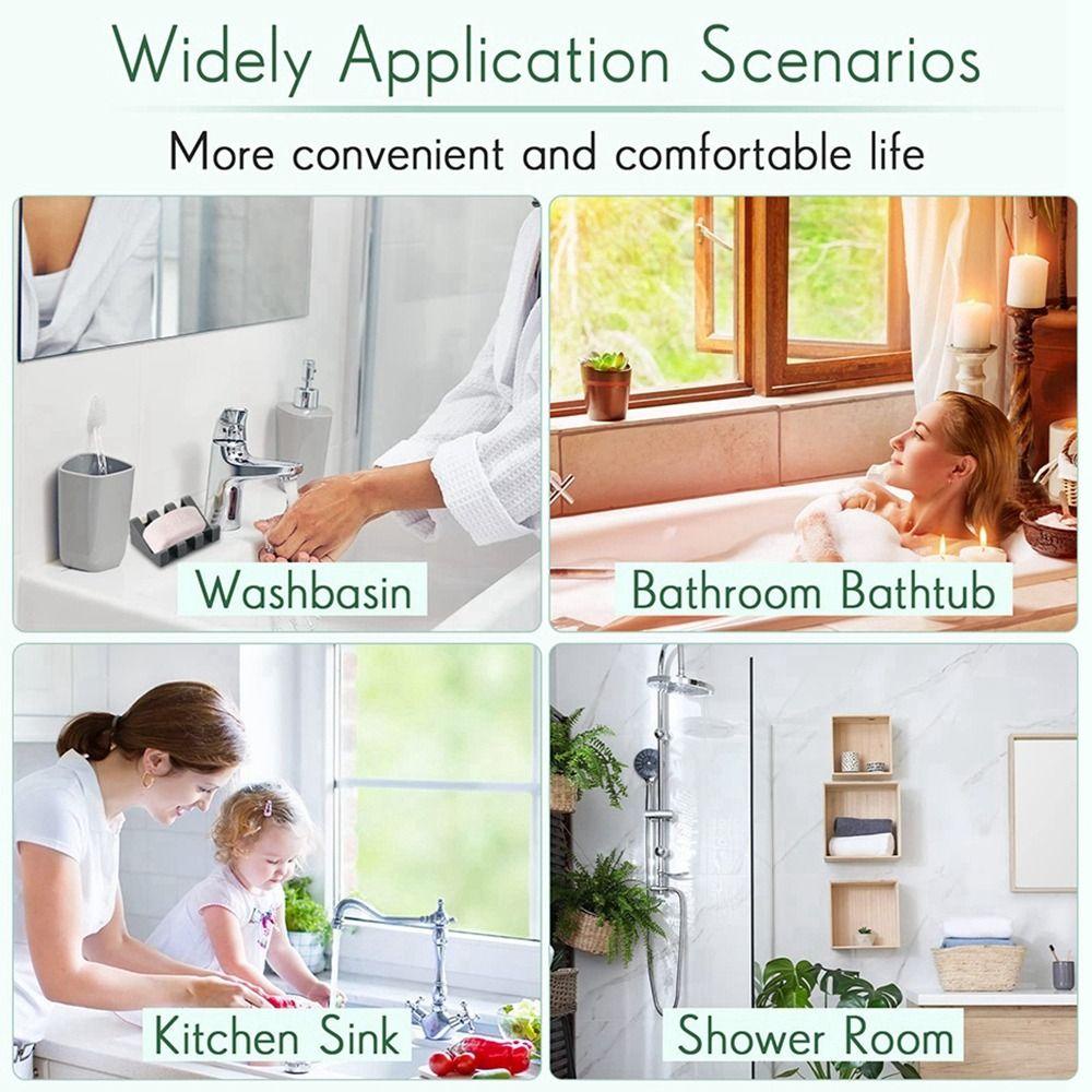 1 Giá Đỡ Xà Phòng Bằng Silicon Màu Trơn Linh Hoạt Tiện Dụng