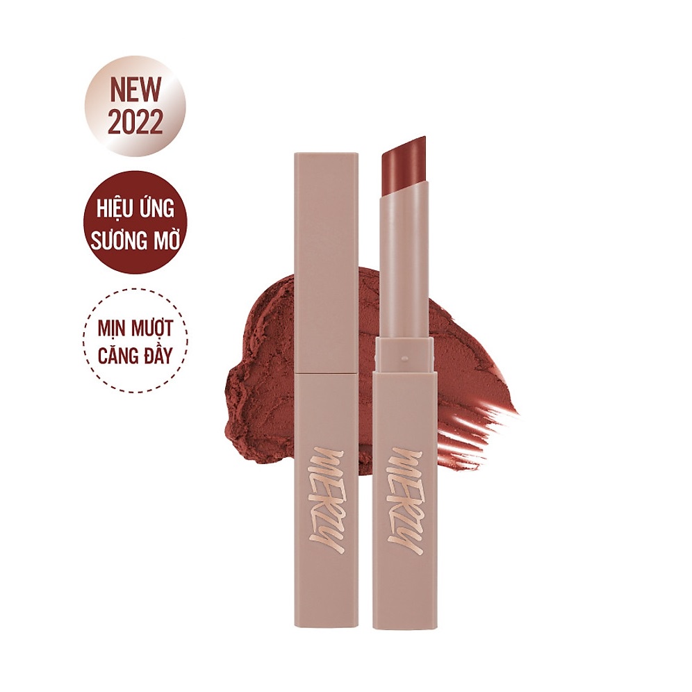 Son Thỏi Lì, Lên Màu Chuẩn, Mịn Mượt Nhẹ Môi Merzy Academia Cotton Lipstick