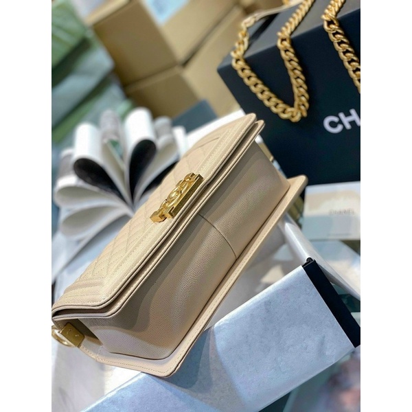 TÚI CN BOY CHẤT DA CAVIAR CAO CẤP SIZE 25