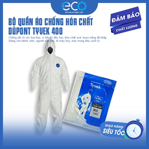 Bộ quần áo chống hóa chất Dupont Tyvek 400 chính hãng