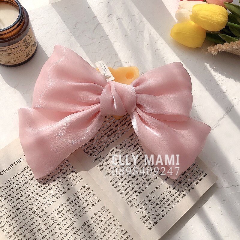 Nơ Kẹp Tóc Bản To Kiểu Cánh Bướm Thiết Kế Cao Cấp ( Kèm Ảnh Thật )