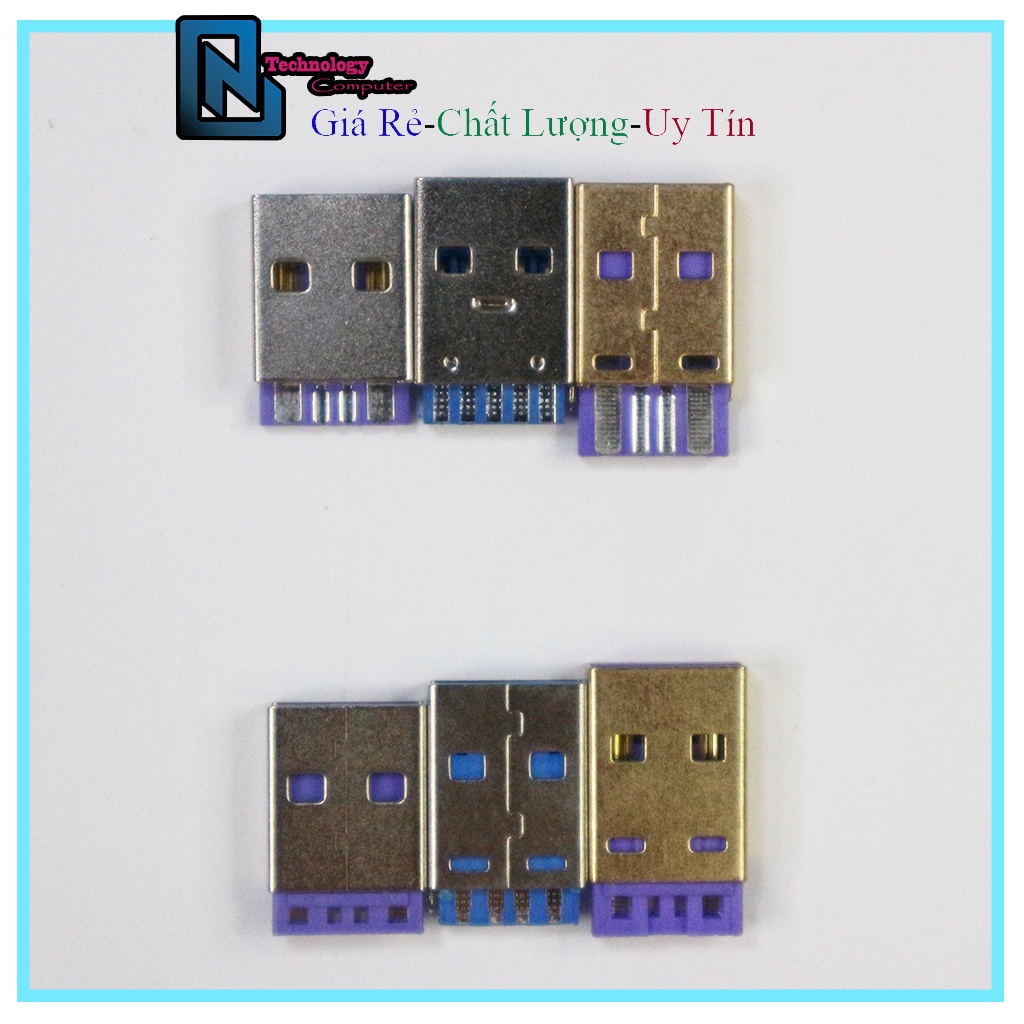 Đầu USB A Mạ Vàng Lẻ Chuẩn 4 Pin 5 Pin 3.0 Độ Dài Đầy Đủ Thích Hợp Làm Dây Truyền Sạc