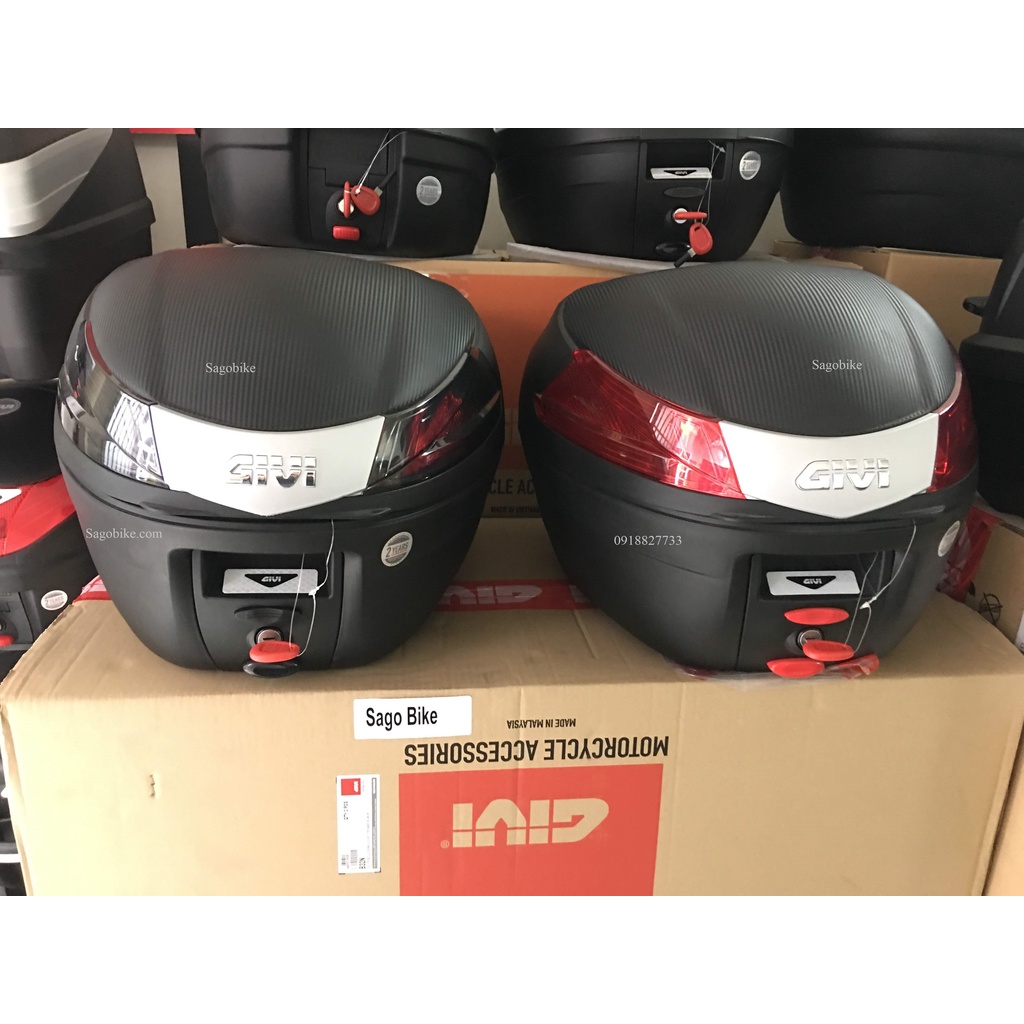 Thùng xe Vespa Primavera, thùng givi B34NT, tựa lưng BB42N, thùng không bao gồm baga, hàng Givi chính hãng, bh 2 năm