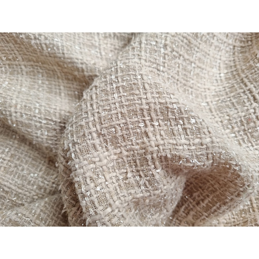 Vải dạ tweed màu nude