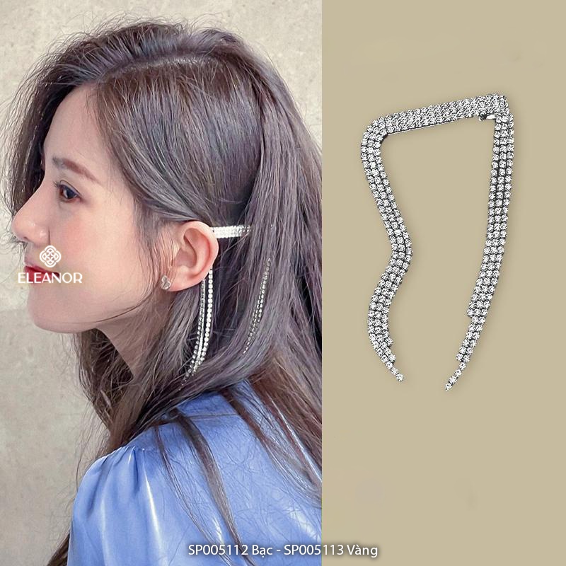 Kẹp tóc mái nữ Eleanor Accessories thiết kế tua rua đính đá phụ kiện trang sức 5112