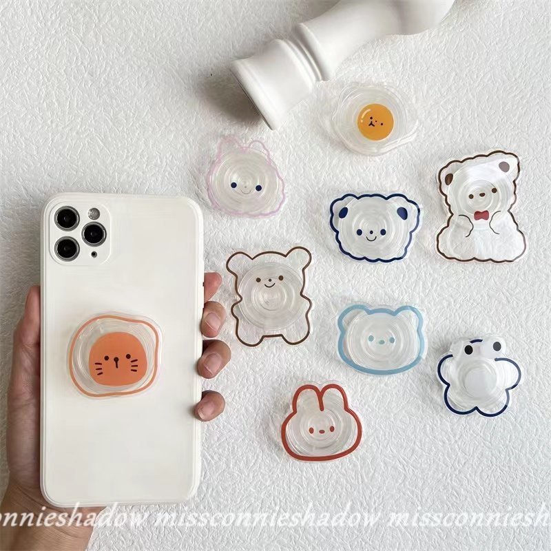 Giá đỡ điện thoại MissConnie mềm mại co giãn trong suốt hình gấu / thỏ dễ thương