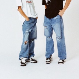URI RIPPED LOW RISE JEANS ( Quần jeans ống rộng TRICH)